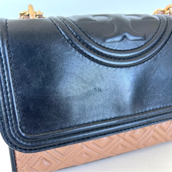 TORY BURCH Fleming Small Quilted Multi Colorblock Leather Crossbody Shoulder Bag - Picture 14 of 15